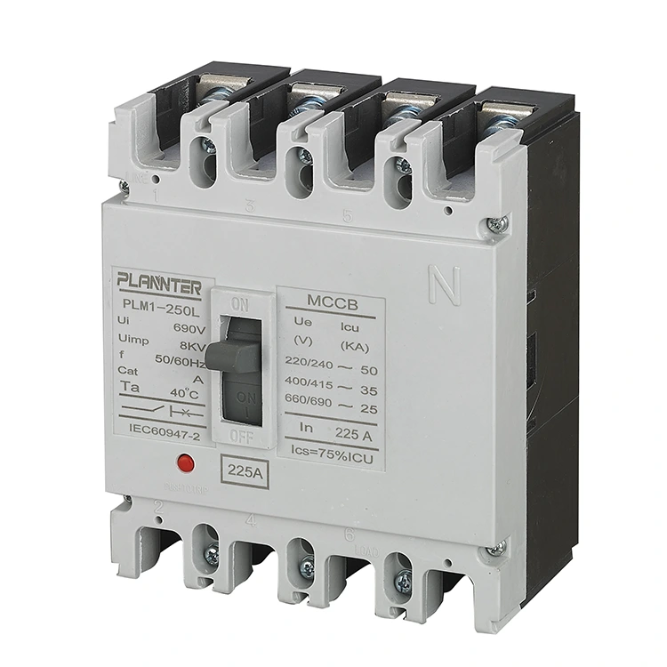 Айнымалы ток 4 полюсті құйылған қорапты ажыратқыш 225A